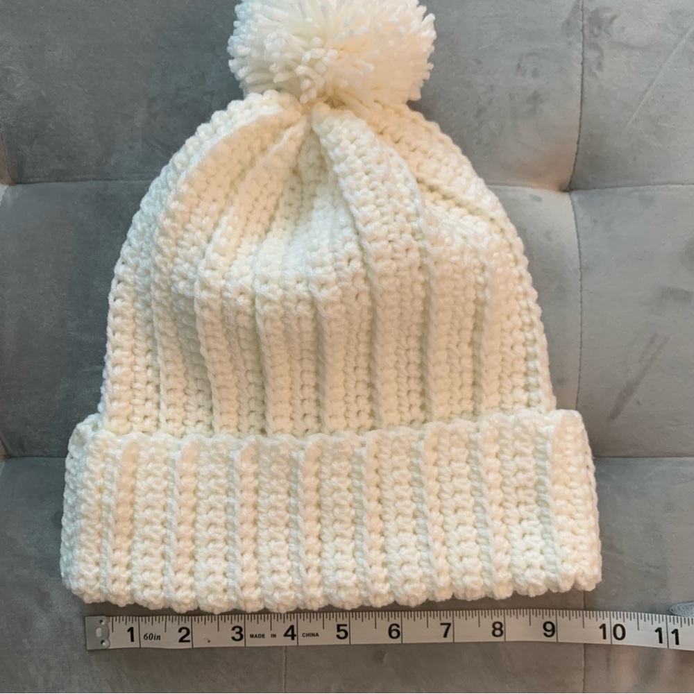 Handmade Crocheted Beanie Pom-Pom Hat - Picture 5 of 7